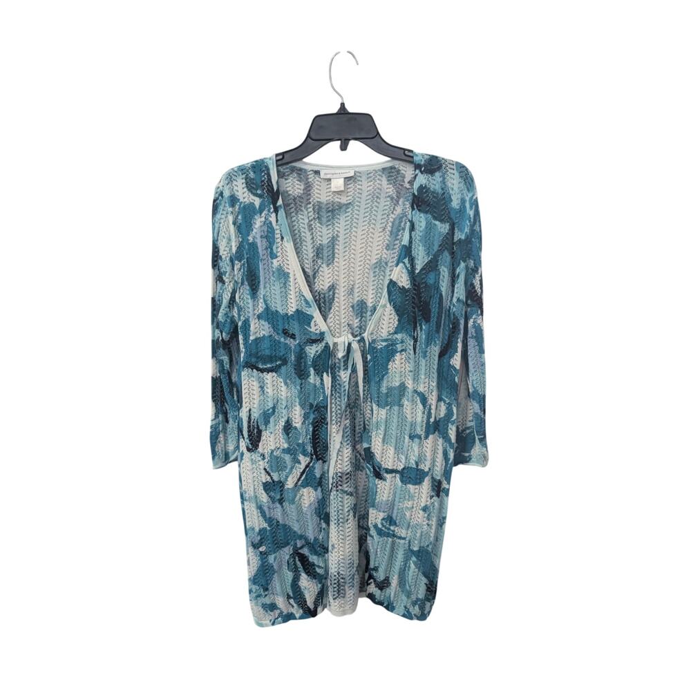 Christopher & Banks Blue Tie-Dye Cardigan Size Medium EUC
